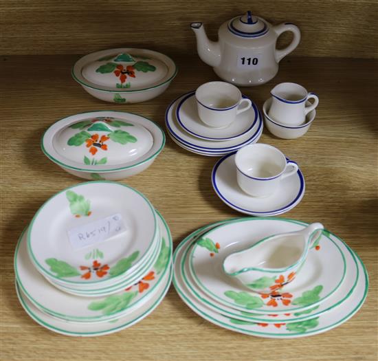 A childs toy ceramic dinner service and tea set